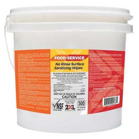 No Rinse Food Service Sanitizing Wipes - Bucket of 500